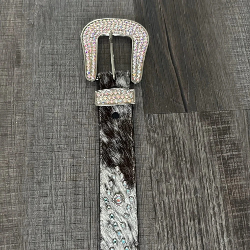 Ranger Belt Company Geniune Leather & Cowhide Embellished Size 36 Belt - Picture 2 of 11